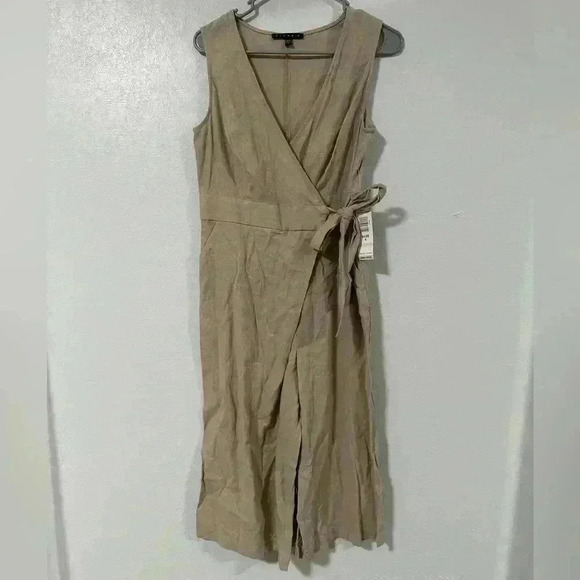 Tiana B. Pants - 171. Tiana Ladies Khaki Sleeveless Jumper romper
